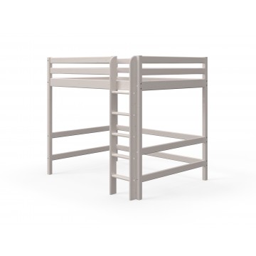 CLASSIC – HIGH BED 140CM – W. STRAIGHT LADDER – GREY WASHED