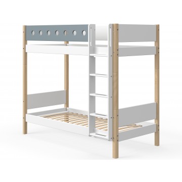 WHITE – BUNK BED EXTRA HEIGHT – CLEAR LACQUER / BLUE