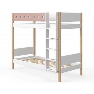 WHITE – BUNK BED EXTRA HEIGHT – CLEAR LACQUER / ROSE