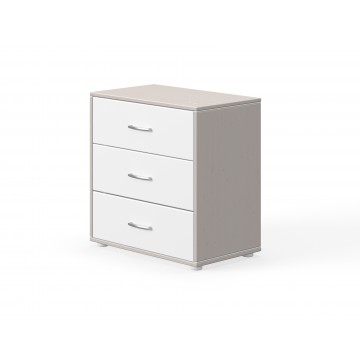 CHEST WITH 3 DRAWERS - GREY WASHED - WHITE