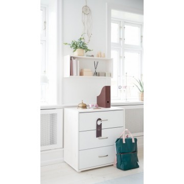 CHEST WITH 3 DRAWERS - WHITE WASHED - WHITE